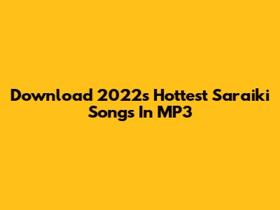 Download 2022's Hottest Saraiki Songs In MP3