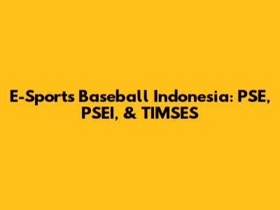 E-Sports Baseball Indonesia: PSE, PSEI, & TIMSES