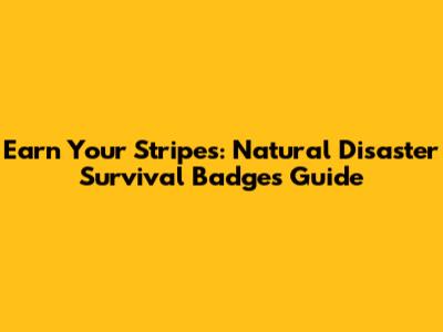 Earn Your Stripes: Natural Disaster Survival Badges Guide