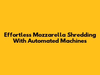 Effortless Mozzarella Shredding With Automated Machines