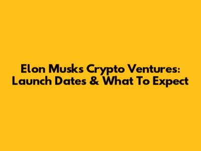 Elon Musk's Crypto Ventures: Launch Dates & What To Expect