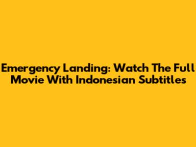 Emergency Landing: Watch The Full Movie With Indonesian Subtitles
