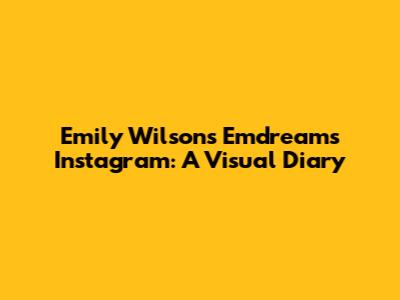 Emily Wilson's Emdreams Instagram: A Visual Diary