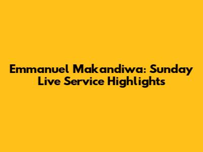 Emmanuel Makandiwa: Sunday Live Service Highlights