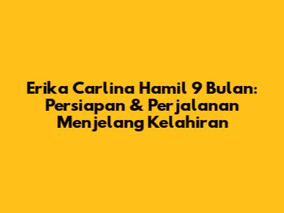 Erika Carlina Hamil 9 Bulan: Persiapan & Perjalanan Menjelang Kelahiran