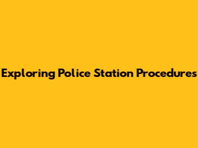 Exploring Police Station Procedures