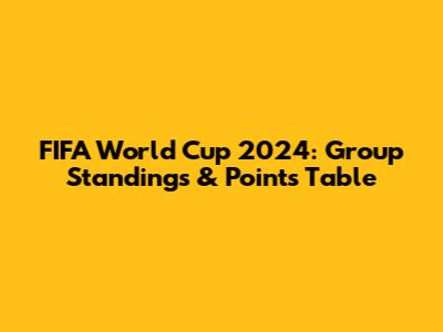 FIFA World Cup 2024: Group Standings & Points Table