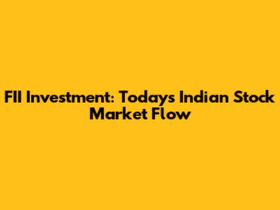 FII Investment: Today's Indian Stock Market Flow