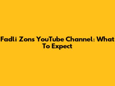 Fadli Zon's YouTube Channel: What To Expect