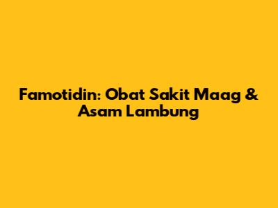 Famotidin: Obat Sakit Maag & Asam Lambung
