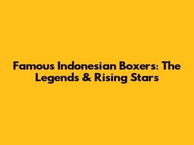 Famous Indonesian Boxers: The Legends & Rising Stars