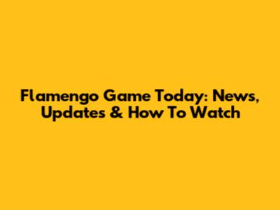 Flamengo Game Today: News, Updates & How To Watch