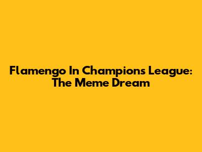 Flamengo In Champions League: The Meme Dream