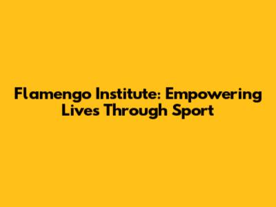 Flamengo Institute: Empowering Lives Through Sport