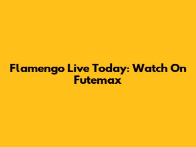 Flamengo Live Today: Watch On Futemax