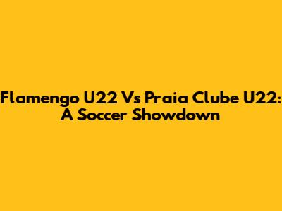 Flamengo U22 Vs Praia Clube U22: A Soccer Showdown