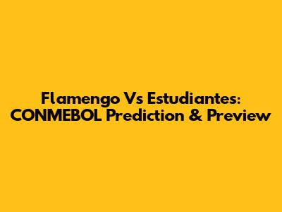 Flamengo Vs Estudiantes: CONMEBOL Prediction & Preview