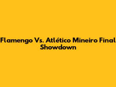 Flamengo Vs. Atlético Mineiro Final Showdown