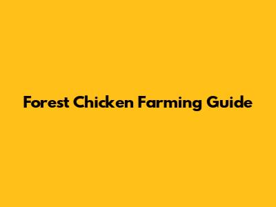 Forest Chicken Farming Guide