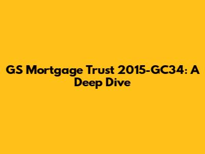 GS Mortgage Trust 2015-GC34: A Deep Dive