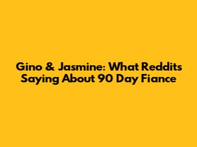 Gino & Jasmine: What Reddit's Saying About 90 Day Fiance