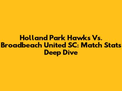 Holland Park Hawks Vs. Broadbeach United SC: Match Stats Deep Dive