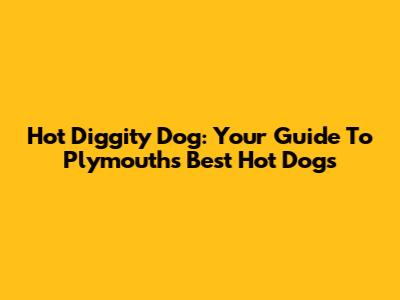 Hot Diggity Dog: Your Guide To Plymouth's Best Hot Dogs
