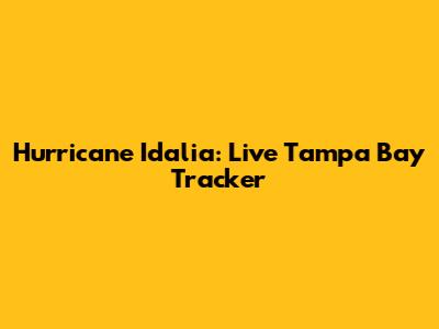 Hurricane Idalia: Live Tampa Bay Tracker
