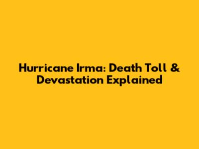 Hurricane Irma: Death Toll & Devastation Explained