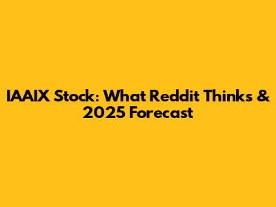 IAAIX Stock: What Reddit Thinks & 2025 Forecast