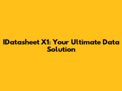IDatasheet X1: Your Ultimate Data Solution