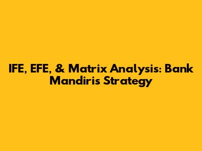 IFE, EFE, & Matrix Analysis: Bank Mandiri's Strategy
