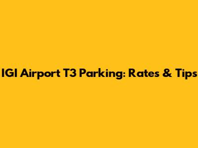 IGI Airport T3 Parking: Rates & Tips