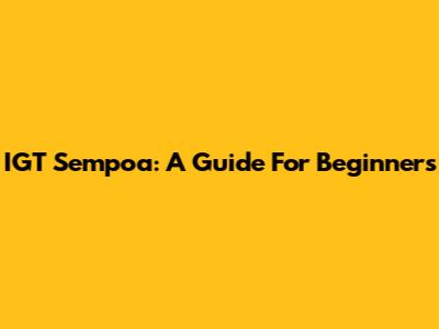 IGT Sempoa: A Guide For Beginners