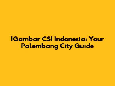 IGambar CSI Indonesia: Your Palembang City Guide