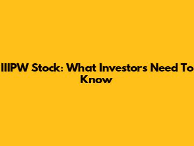IIIPW Stock: What Investors Need To Know