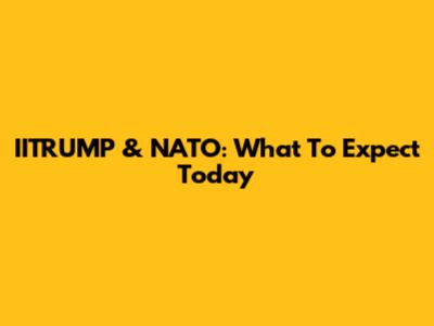 IITRUMP & NATO: What To Expect Today