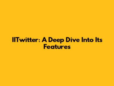 IITwitter: A Deep Dive Into Its Features
