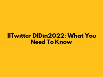 IITwitter DIDin2022: What You Need To Know