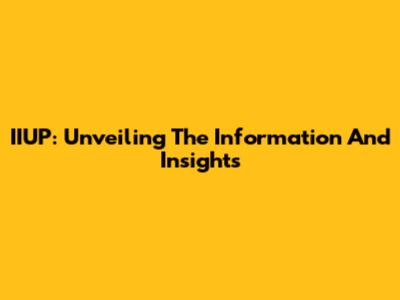 IIUP: Unveiling The Information And Insights