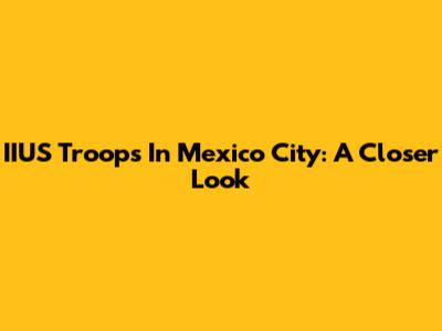 IIUS Troops In Mexico City: A Closer Look