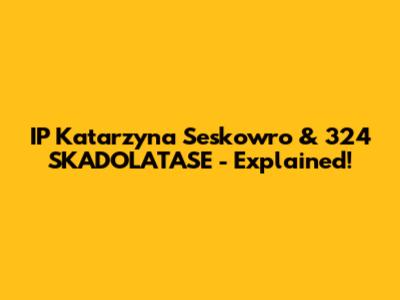 IP Katarzyna Seskowro & 324 SKADOLATASE - Explained!