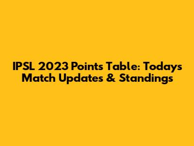IPSL 2023 Points Table: Today's Match Updates & Standings