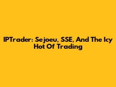 IPTrader: Sejoeu, SSE, And The Icy Hot Of Trading