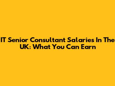 IT Senior Consultant Salaries In The UK: What You Can Earn
