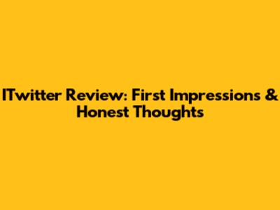 ITwitter Review: First Impressions & Honest Thoughts