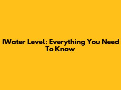 IWater Level: Everything You Need To Know