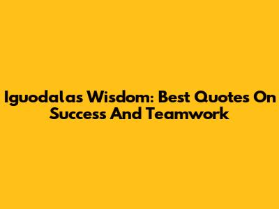 Iguodala's Wisdom: Best Quotes On Success And Teamwork