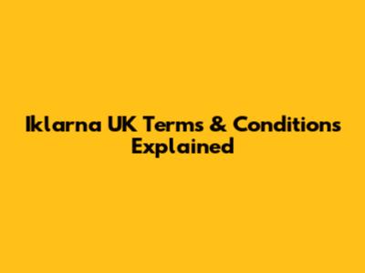 Iklarna UK Terms & Conditions Explained