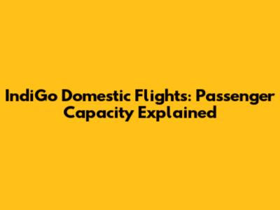 IndiGo Domestic Flights: Passenger Capacity Explained